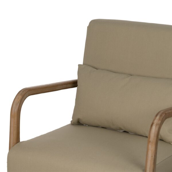 SILLÓN NATURAL-BEIGE TEJIDO-MADERA 66 X 85 X 74 CM - Imagen 7