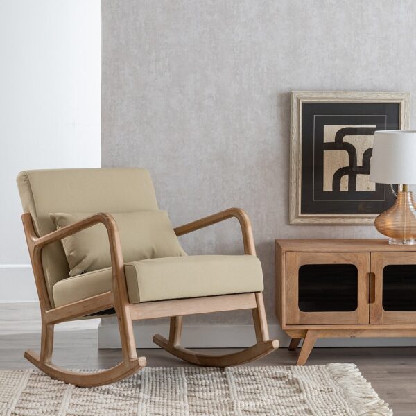 MECEDORA NATURAL-BEIGE TEJIDO-MADERA 66 X 88 X 80 CM - Imagen 3