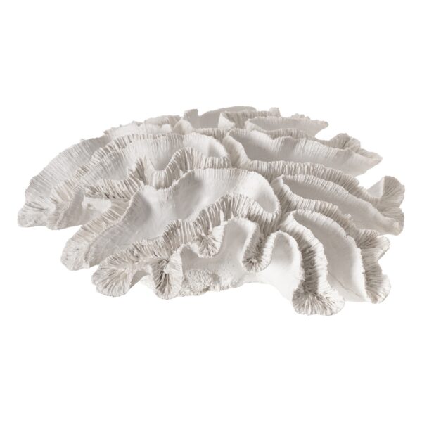 FIGURA CORAL BLANCO RESINA DECORACIÓN 28 X 28 X 10 CM