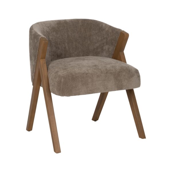 SILLA TAUPE MADERA DE ABEDUL SALÓN 58 X 59,50 X 68,50 CM - Imagen 3