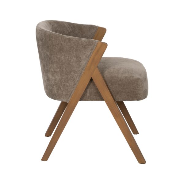 SILLA TAUPE MADERA DE ABEDUL SALÓN 58 X 59,50 X 68,50 CM - Imagen 4