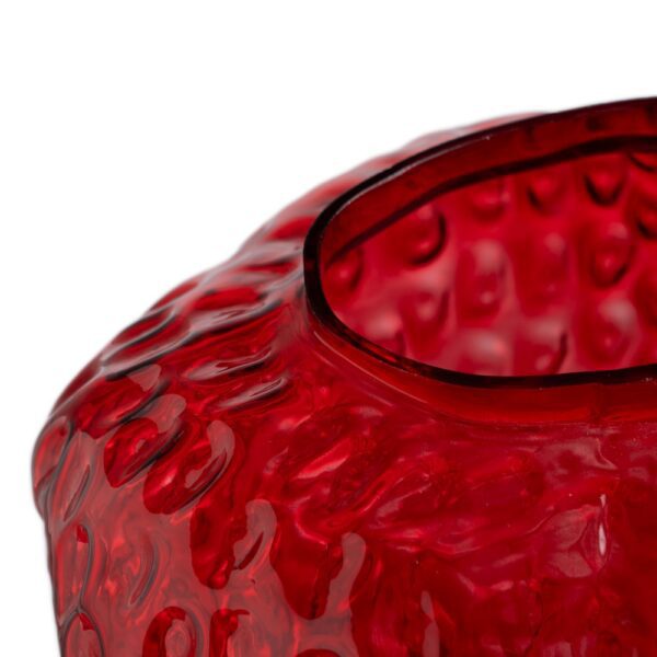 JARRÓN FRESA ROJO CRISTAL DECORACIÓN 23 X 19 X 25 CM - Imagen 4