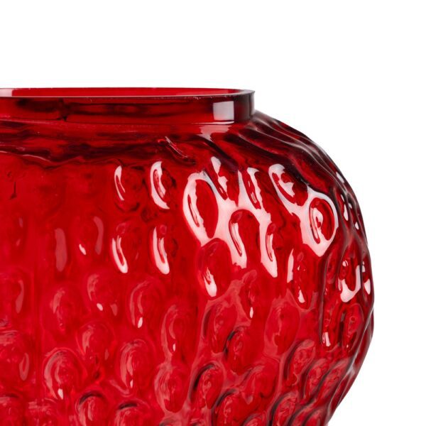 JARRÓN FRESA ROJO CRISTAL DECORACIÓN 23 X 19 X 25 CM - Imagen 5