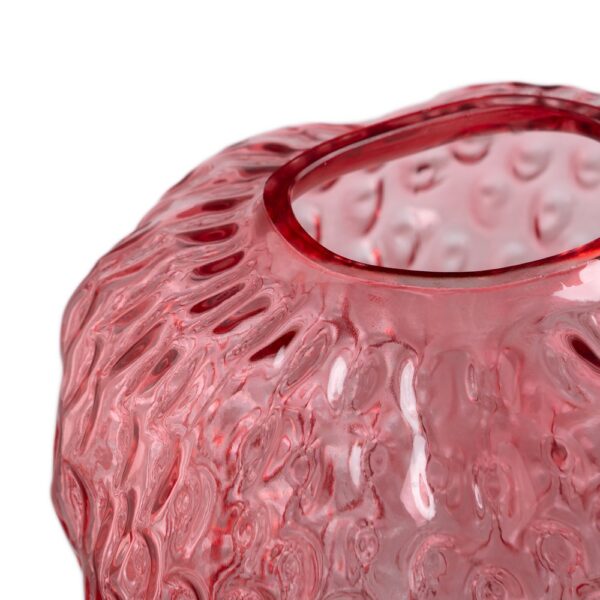JARRÓN FRESA ROJO CRISTAL DECORACIÓN 20 X 20 X 21 CM - Imagen 4