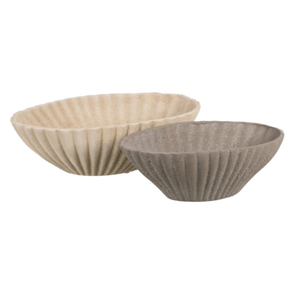 CENTRO MESA BEIGE CERÁMICA DECORACIÓN 40 X 25 X 14 CM - Imagen 3