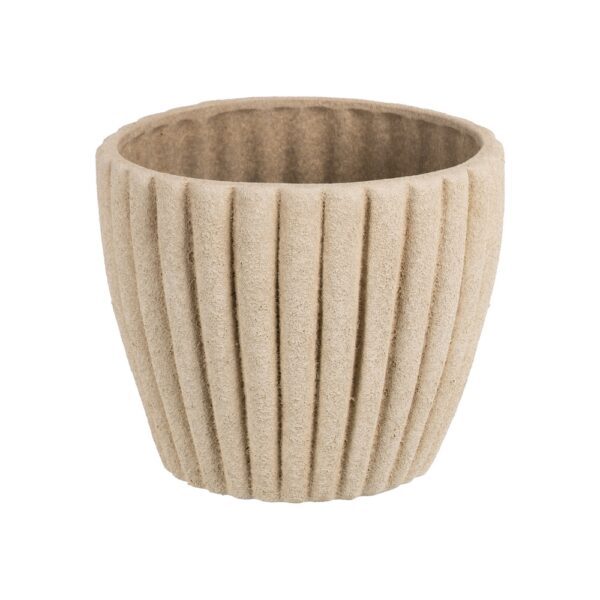 MACETERO BEIGE CERÁMICA DECORACIÓN 20 X 20 X 17 CM