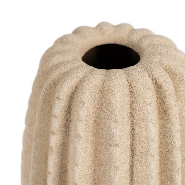 JARRÓN BEIGE CERÁMICA DECORACIÓN 15 X 15 X 30 CM - Imagen 4