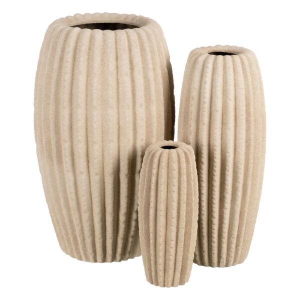 JARRÓN BEIGE CERÁMICA DECORACIÓN 29 X 29 X 50 CM - Imagen 3