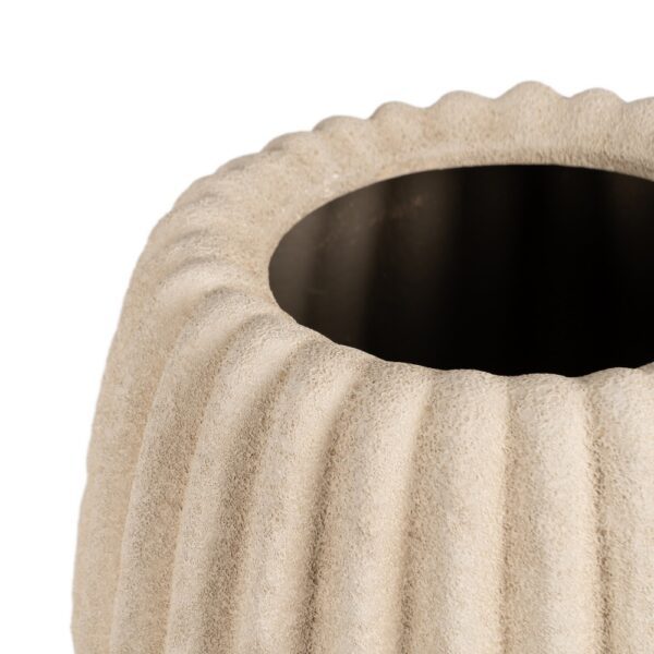 JARRÓN BEIGE CERÁMICA DECORACIÓN 29 X 29 X 50 CM - Imagen 4