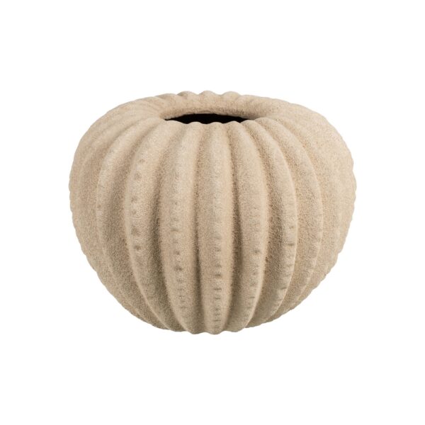 JARRÓN CREMA CERÁMICA DECORACIÓN 31 X 31 X 28 CM
