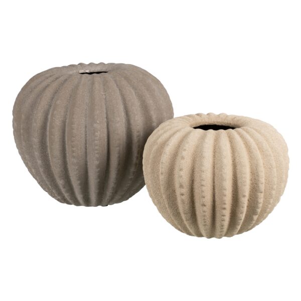 JARRÓN GRIS OSCURO CERÁMICA DECORACIÓN 34 X 34 X 33 CM - Imagen 3