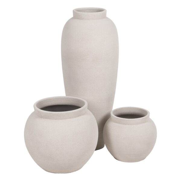 MACETERO BLANCO CERÁMICA DECORACIÓN 31 X 31 X 28 CM - Imagen 3