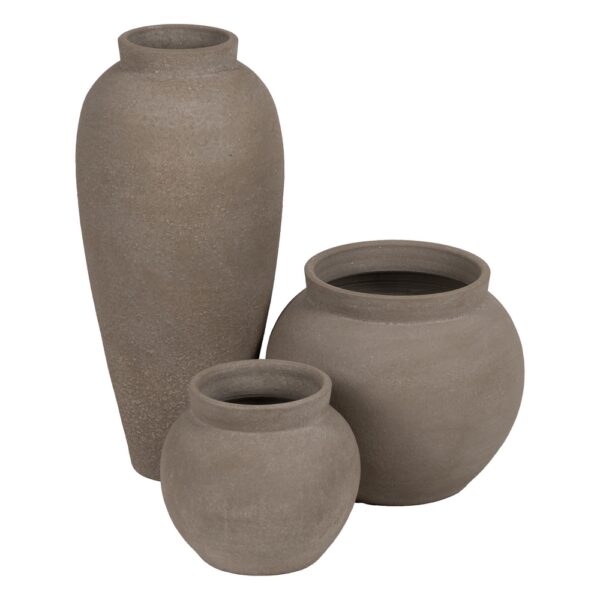 MACETERO GRIS CERÁMICA DECORACIÓN 34 X 34 X 33 CM - Imagen 3